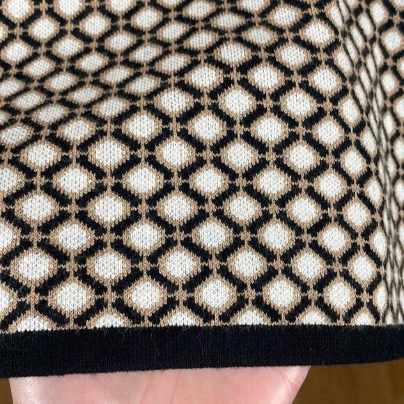 NEW Sweater Knit Midi Pencil Skirt M Black, White, Tan - Picture 5 of 8